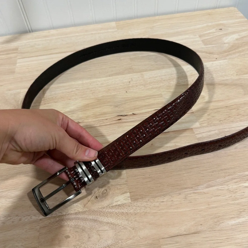PGA Tour Leather Belt Brown Men Accessories Size 42